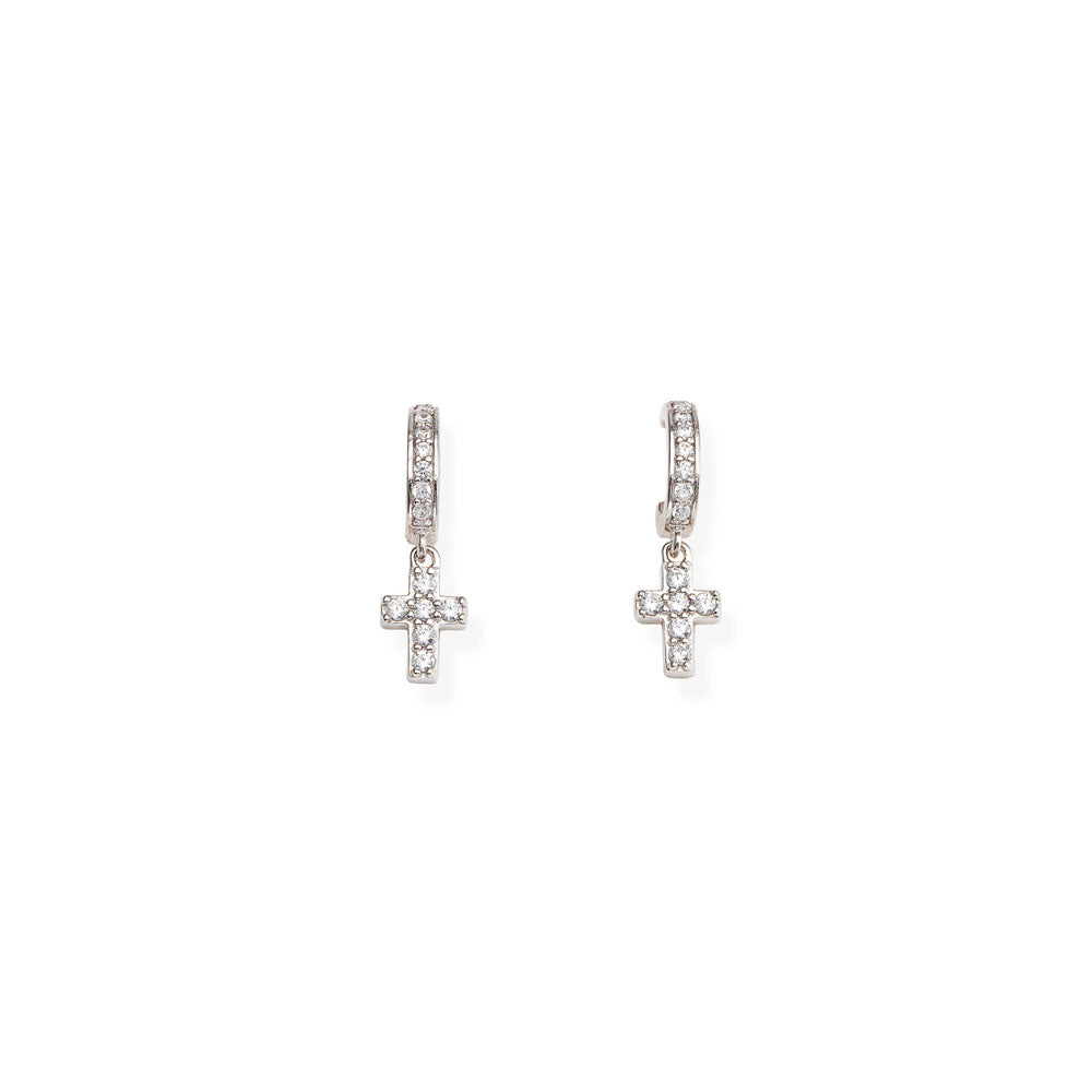 EARRINGS IN 925 SILVER AND WHITE ZIRCONS