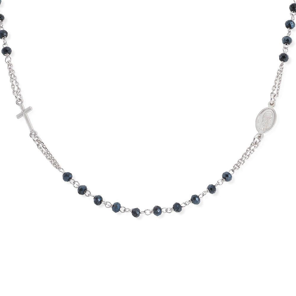 925 SILVER NECKLACE ROSARY WITH CRYSTALS (6143413780636)