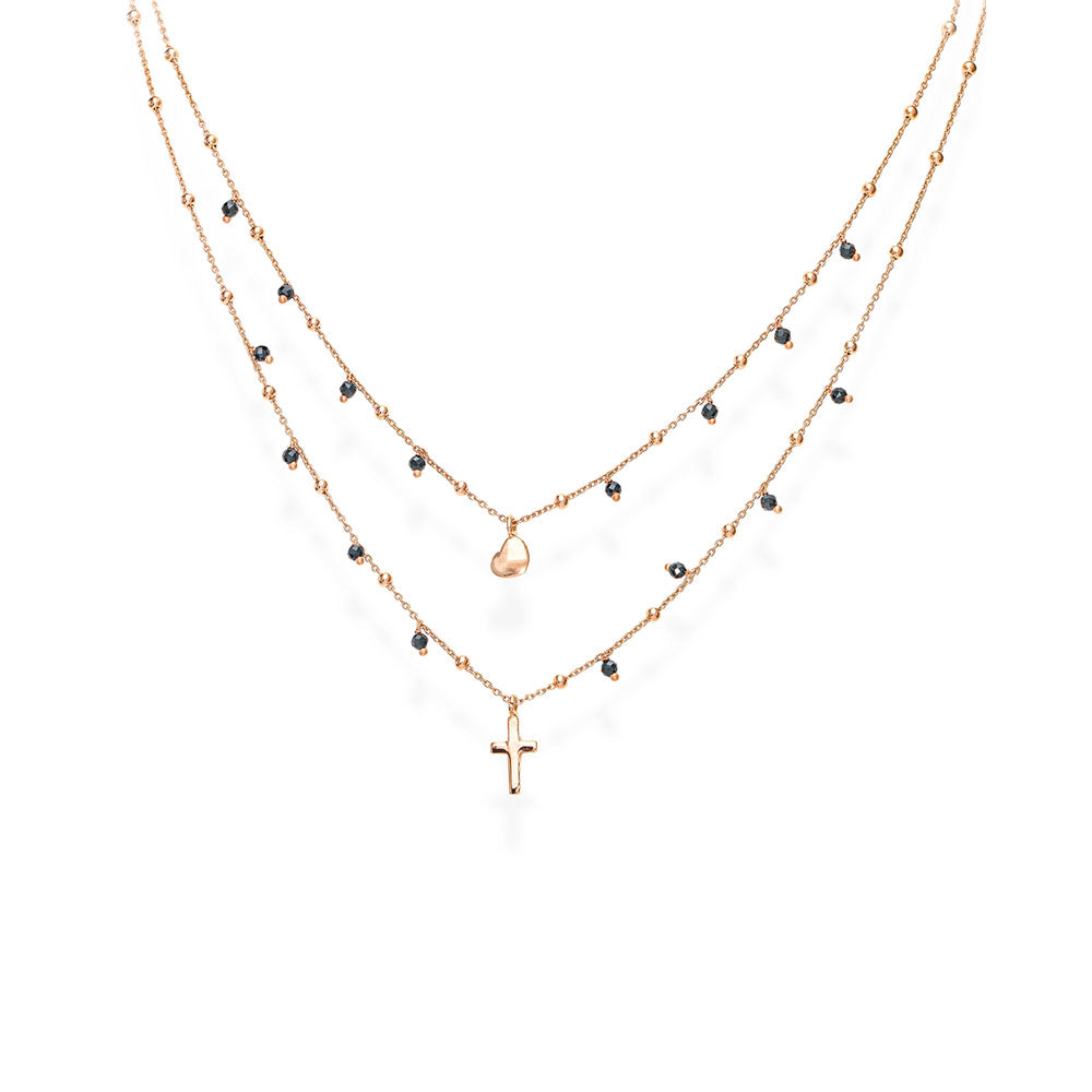 NECKLACE IN SILVER 925 AND BLACK ZIRCONS