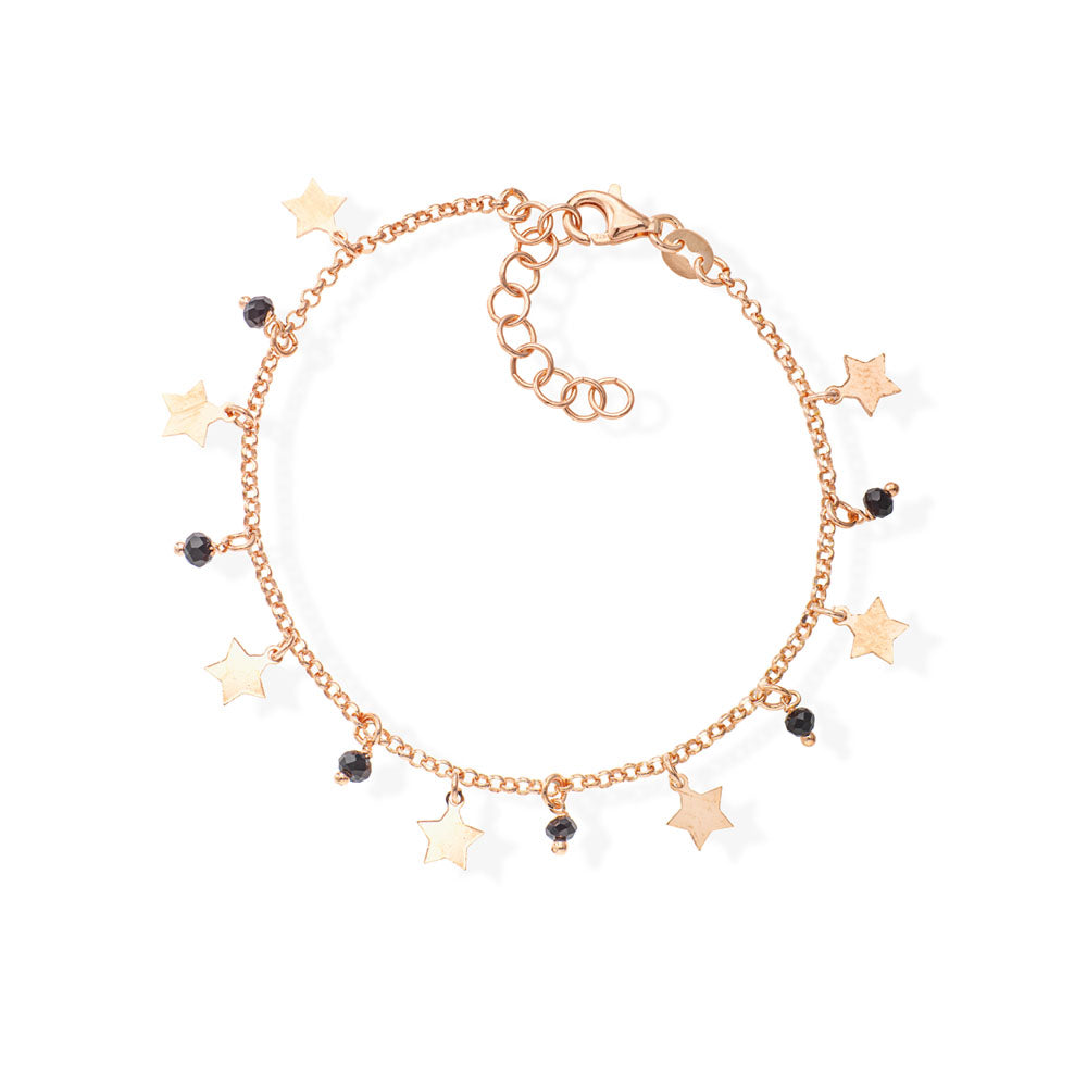 BRACELET IN SILVER 925 AND BLACK CRYSTALS