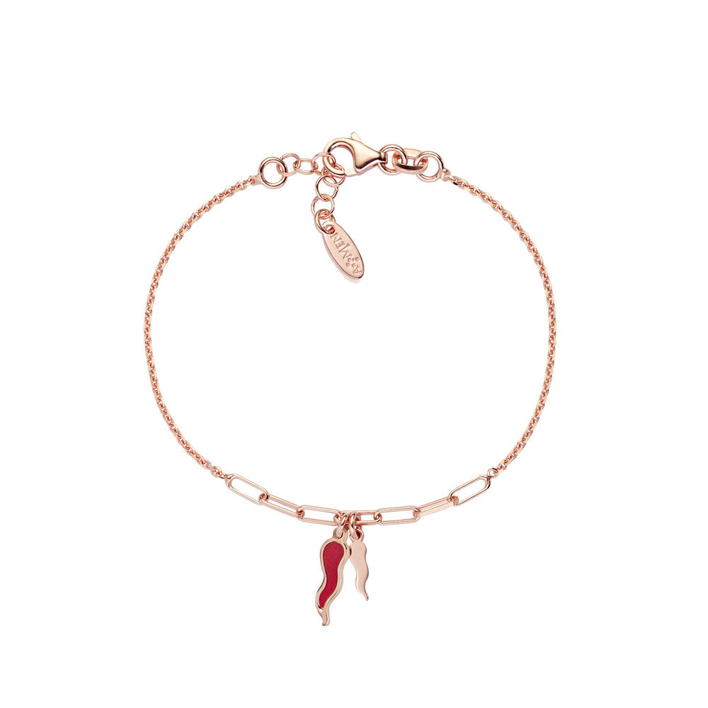 AMEN - BRACCIALE IN ARGENTO 925 E MADREPERLA ROSSA ROSÈ