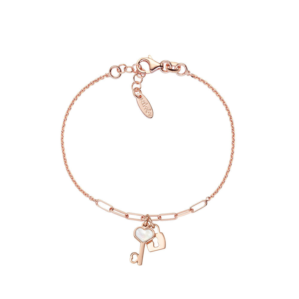 AMEN - BRACCIALE IN ARGENTO 925 E MADREPERLA BIANCA ROSÈ