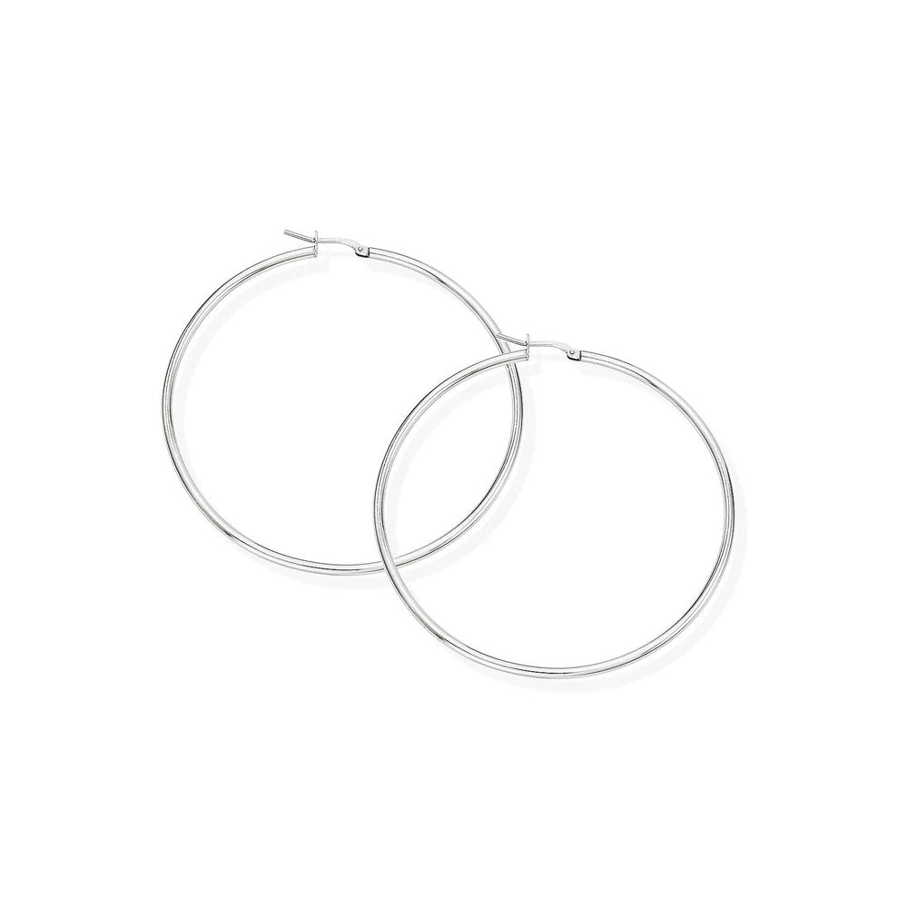 Amen - orecchini in argento a cerchio 6cm rodiato