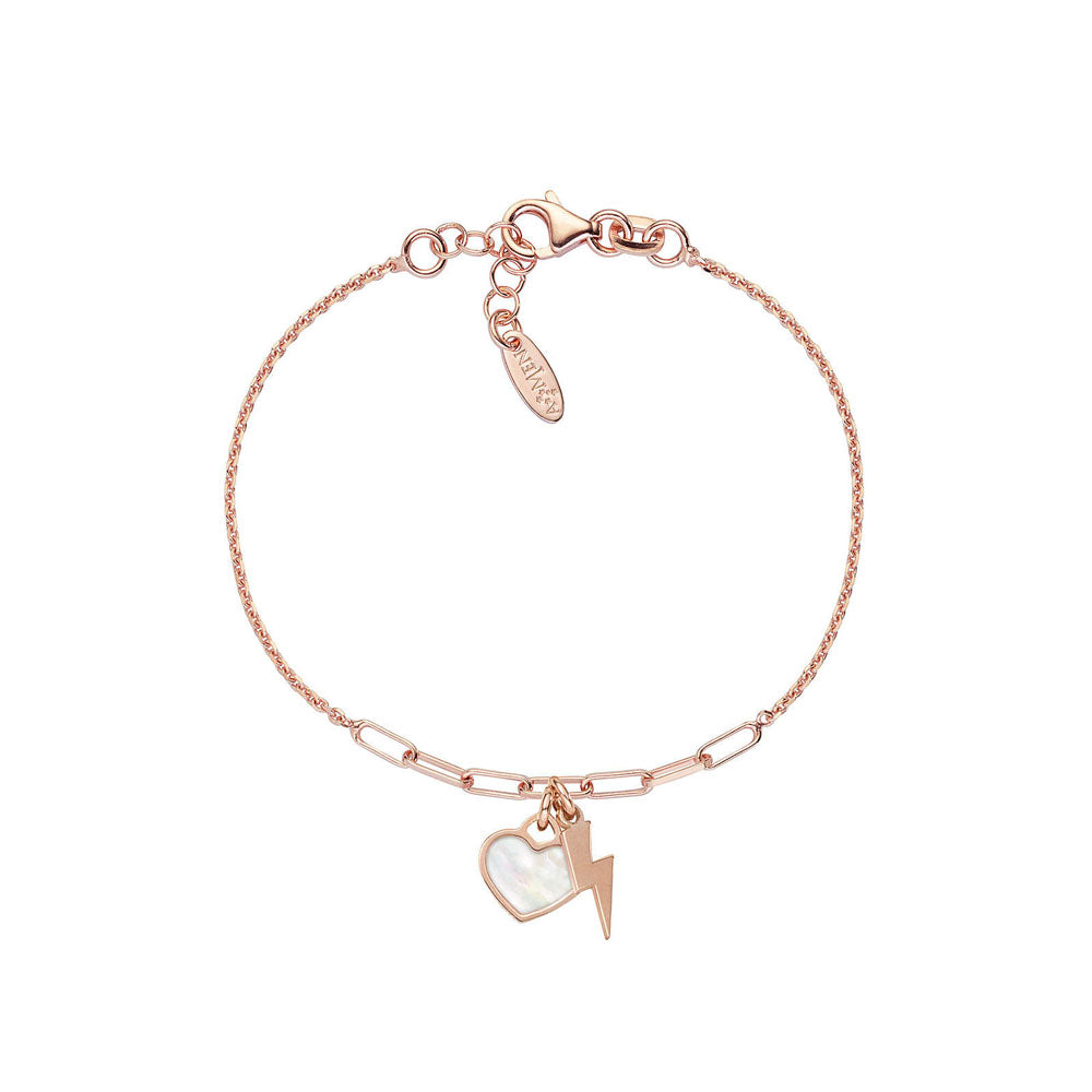 BRACELET IN 925 SILVER AND WHITE ROSE MOTHER OF PEARL