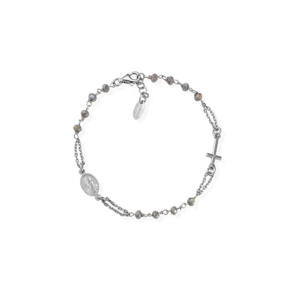 BRACELET ROSARY WITH DARK CRYSTALS (6143395889308)