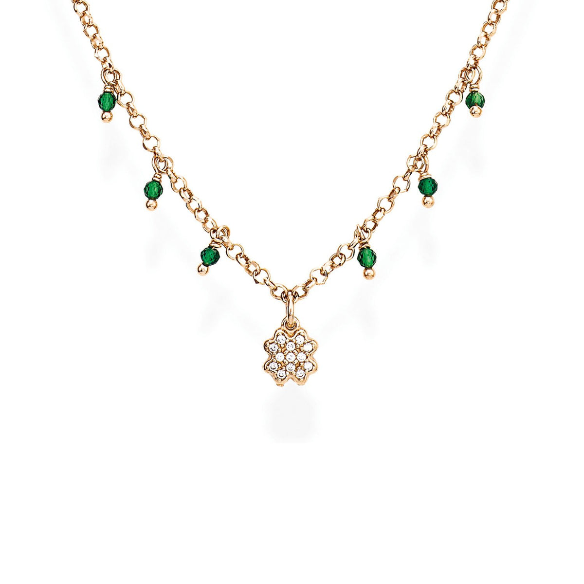 925 SILVER NECKLACE WITH STONES AND CRYSTALS (6143400706204)