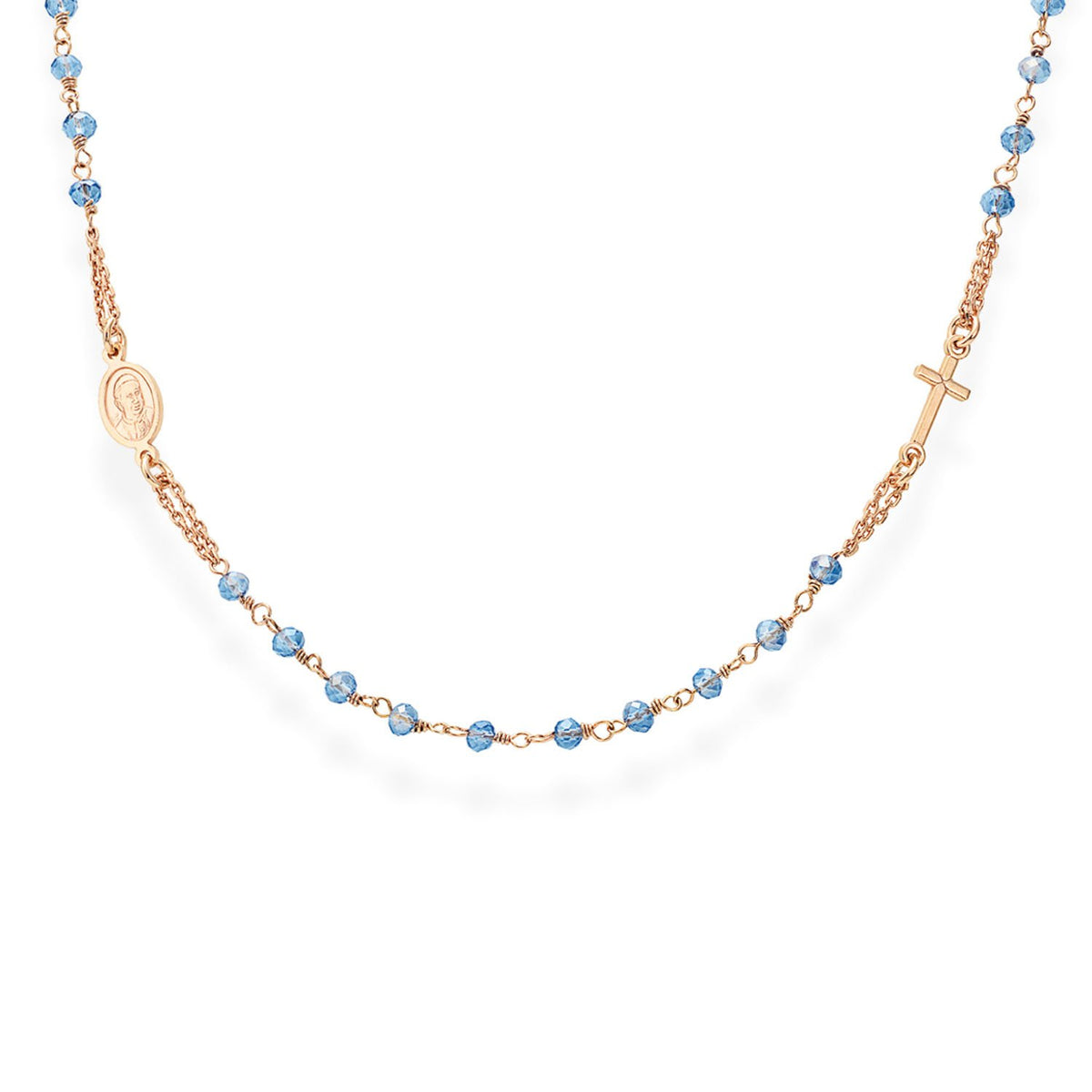 925 SILVER NECKLACE CLASSIC ROSARY WITH CRYSTALS (6143411060892)