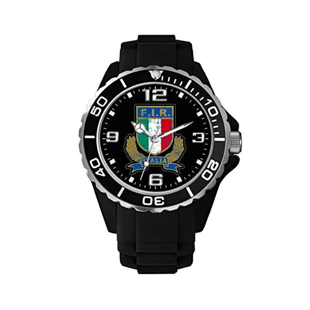 TAPORT Orologio Quadrato In Pelle Nera – Per Appassionati Di Rugby – Cinturino In Vera Pelle – Meccanismo Al Quarzo – Regalo Con Sacchetto