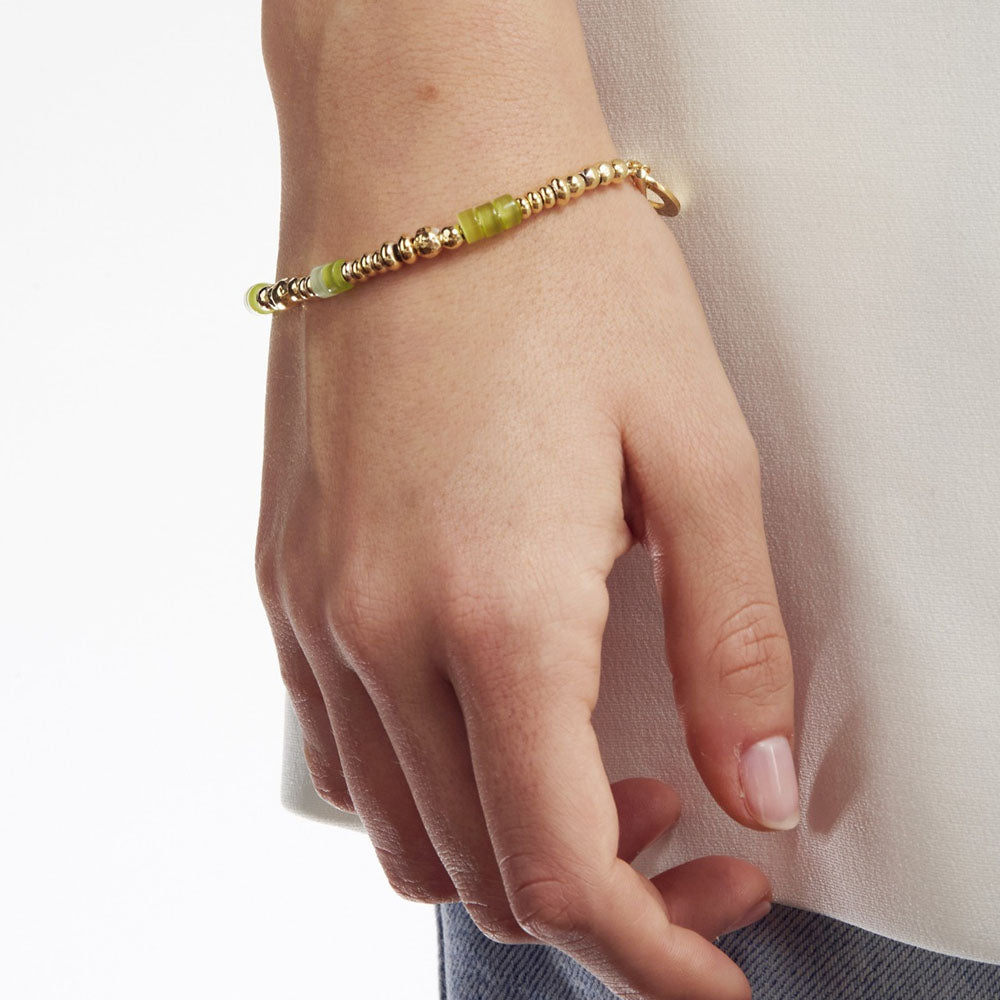 Unoaerre - Bracciale In Argento 925 Dorato Con Sfere Lucide Martellate E Perline