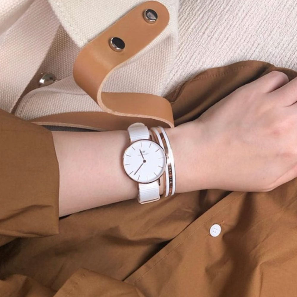 Petite Bondi Orologio Daniel Wellington Cinturino Bianco Vendita