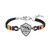 AS ROMA - BRACCIALE UFFICIALE ROMA IN CORDINO CON PIASTRA LUPA IN ACCIAIO 316L CON SMALTO