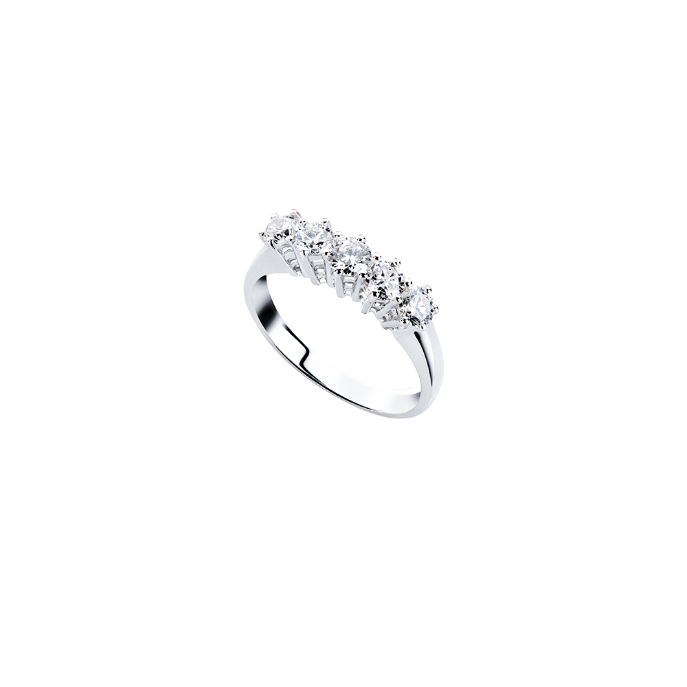 Gagliardi - Anello riviere in oro bianco griffa a filo