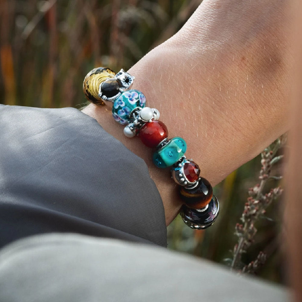 Trollbeads - Occhio Di Tigre Rosso Rotondo Grande