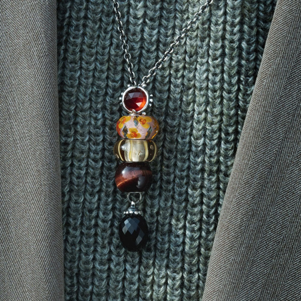 Trollbeads - Occhio Di Tigre Rosso Rotondo Grande