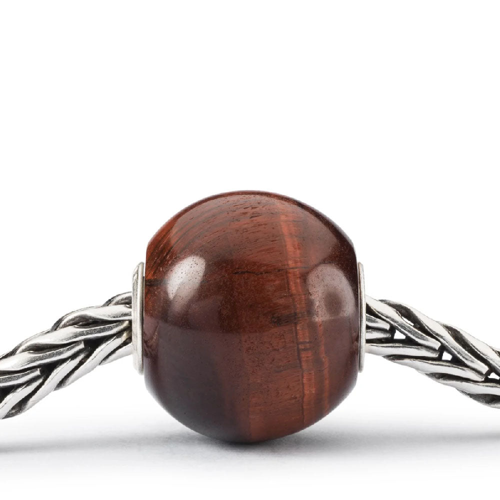 Trollbeads - Occhio Di Tigre Rosso Rotondo Grande