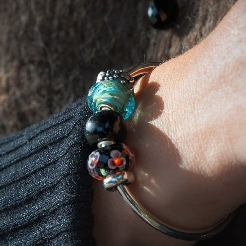 Trollbeads - Occhio Di Gatto Nero Rotondo Grande