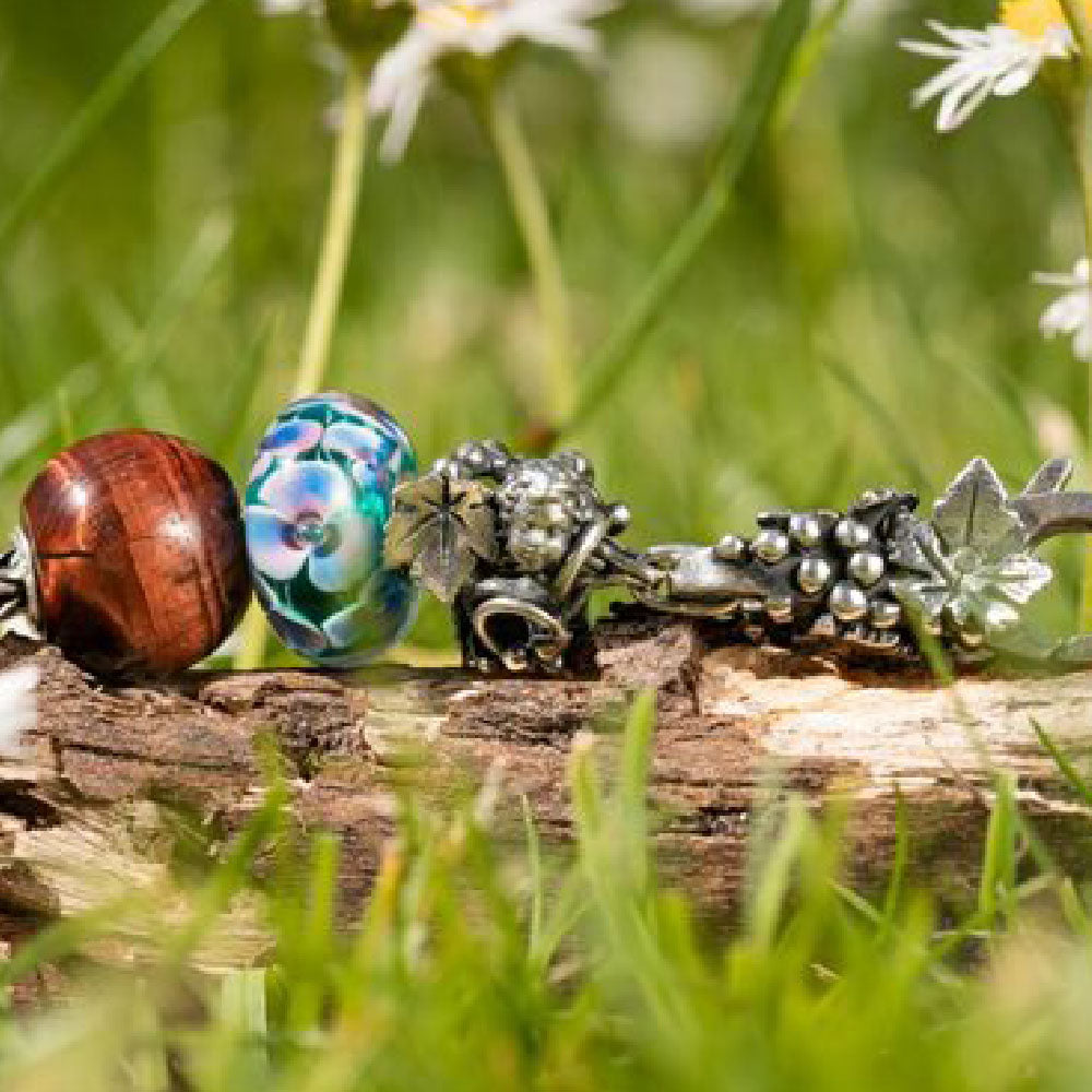 Trollbeads - Occhio Di Tigre Rosso Rotondo Grande