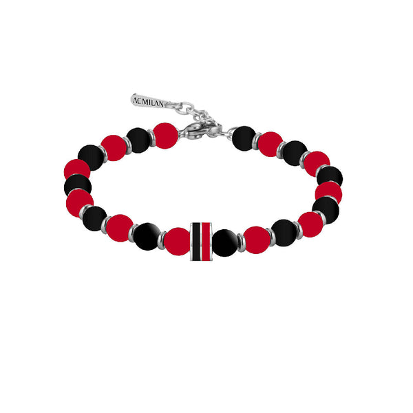 Bracciale Uomo AC Milan - Acciaio 316L, Smalto Rosso, Regolabile, Taglia Unica - Foto 6
