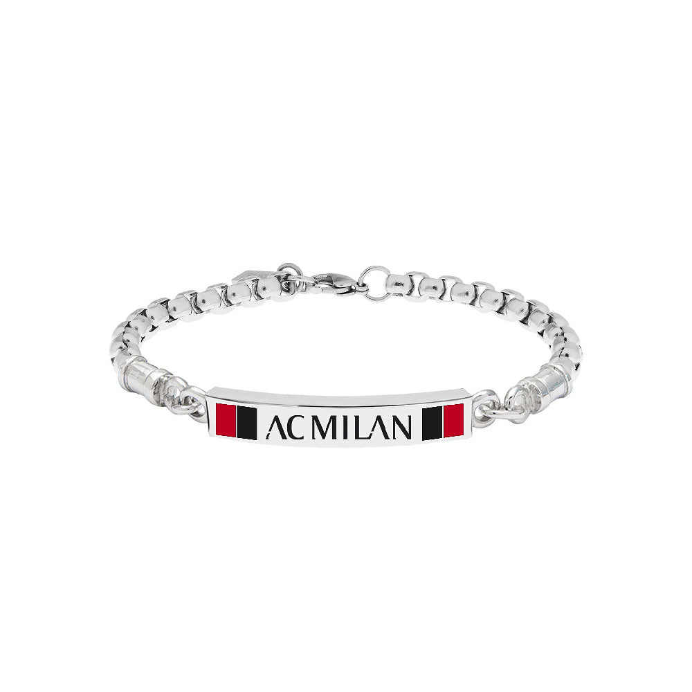AC MILAN - BRACCIALE UFFICIALE MILAN IN ACCIAIO 316L CON SMALTO