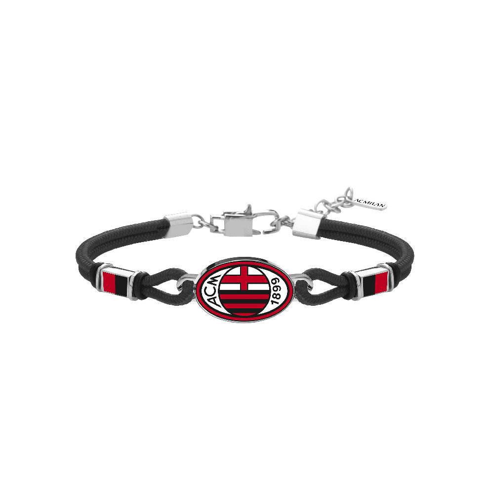 Ac Milan - Bracciale Ufficiale Milan In Acciaio 316L Con Smalto