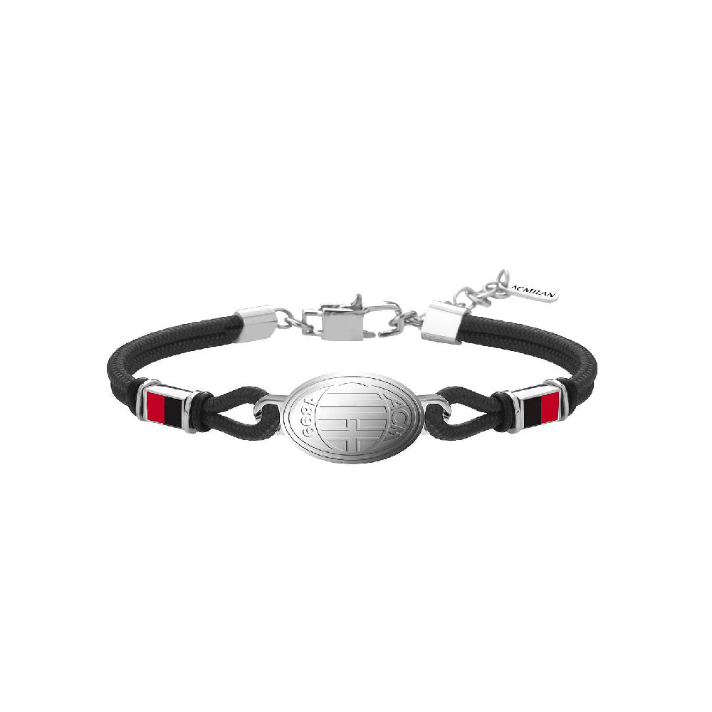 Ac Milan - Bracciale Ufficiale Milan In Acciaio 316L Con Smalto