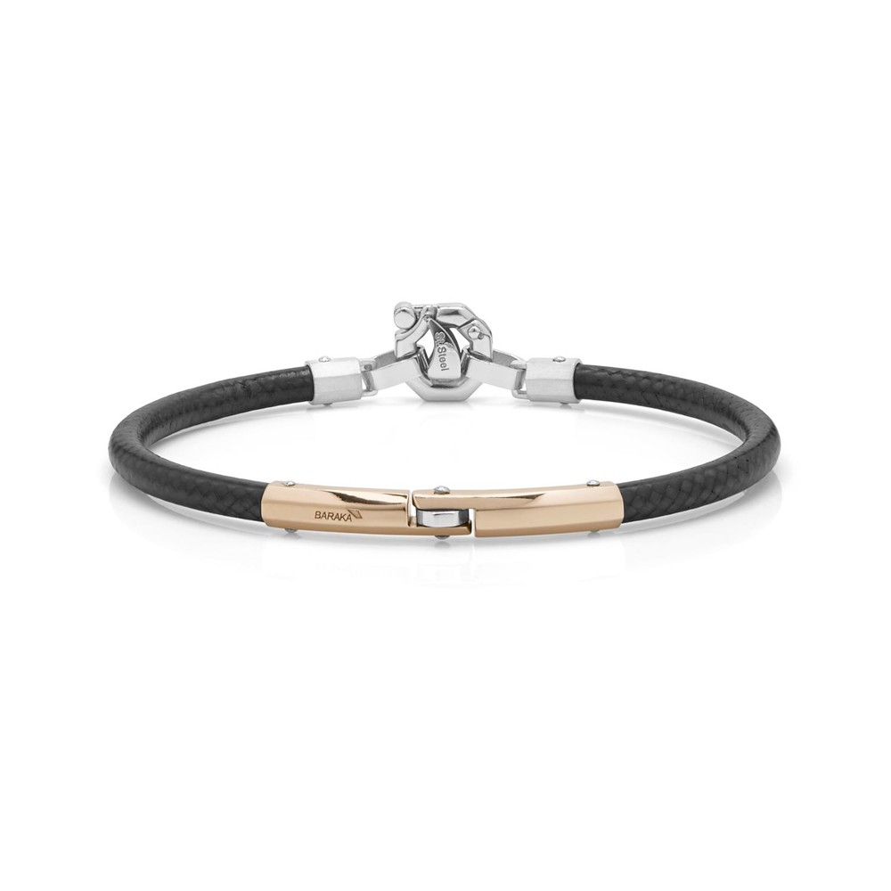 Baraka&#39; - Bracciale In Acciaio, Fibra Di Carbonio, Oro Rosa E Diamanti