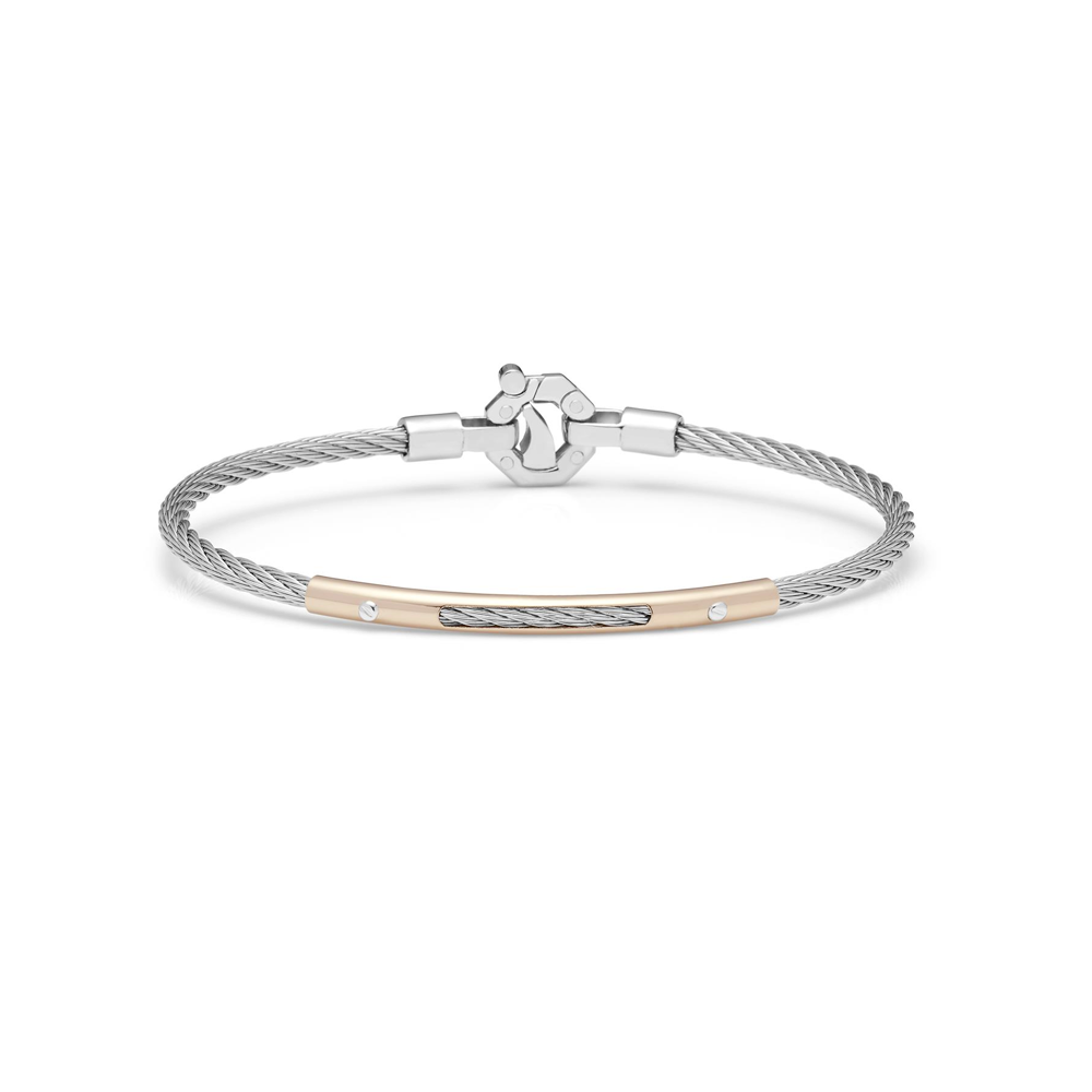 Barakà - Bracciale in oro rosa, acciaio PVD con diamante | 20cm