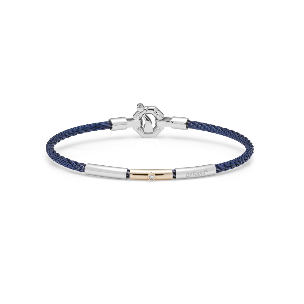 BARAKA' - BRACCIALE IN ACCIAIO E ORO ROSA CON DIAMANTI