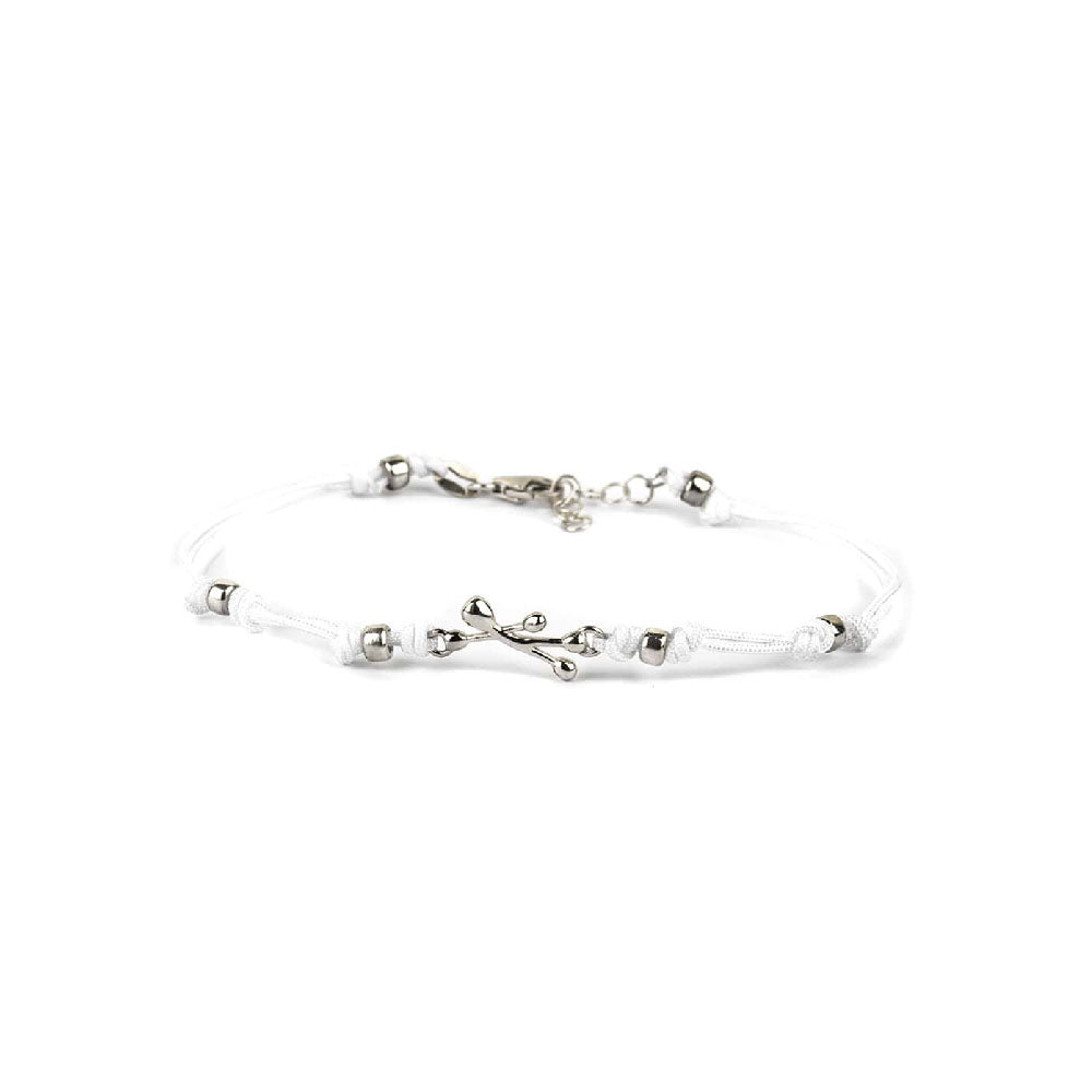 PENSIERI FELICI - BRACCIALE IN ARGENTO 925 E CORDINO NAUTICO REGOLABILE