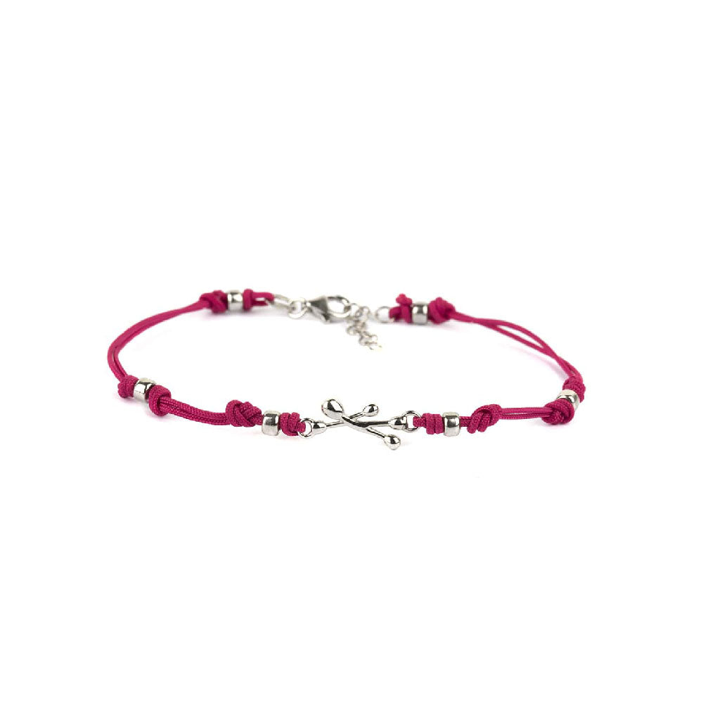 PENSIERI FELICI - BRACCIALE IN ARGENTO 925 E CORDINO NAUTICO REGOLABILE