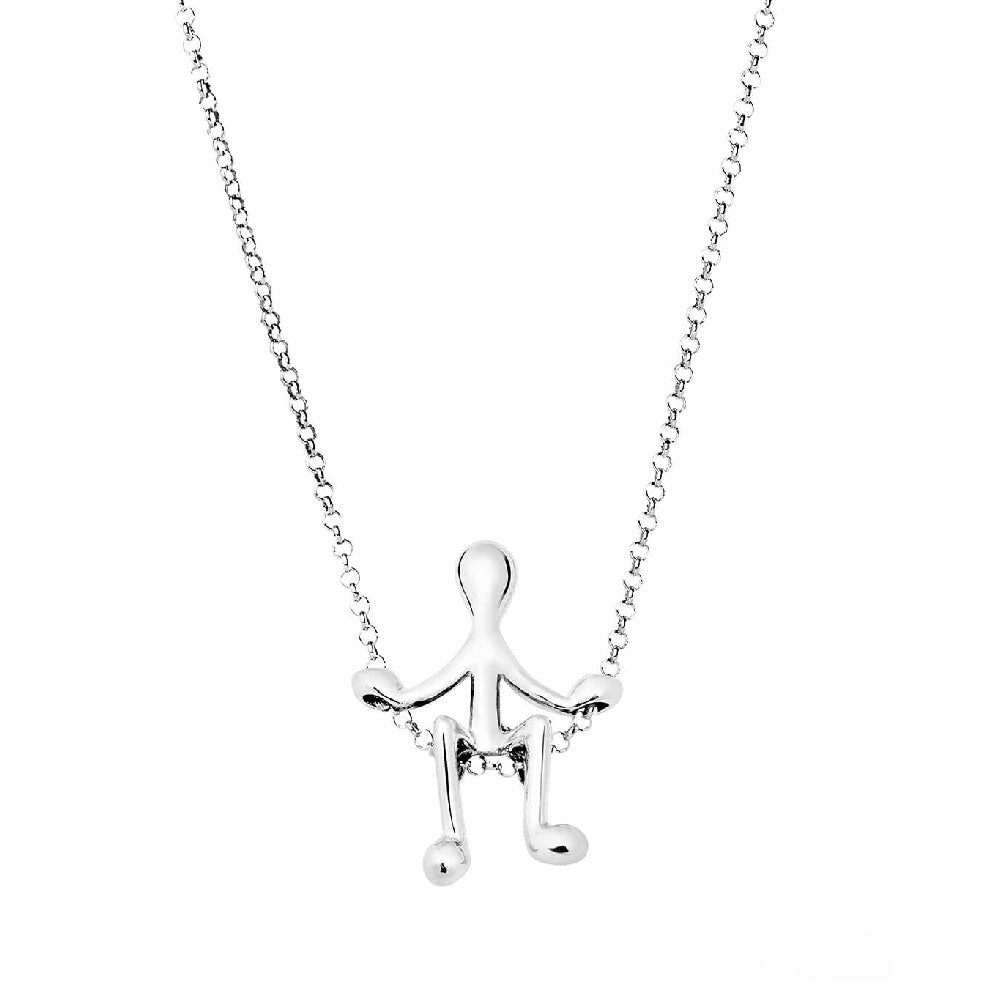 PENSIERI FELICI - COLLANA E OMINO IN ARGENTO 926