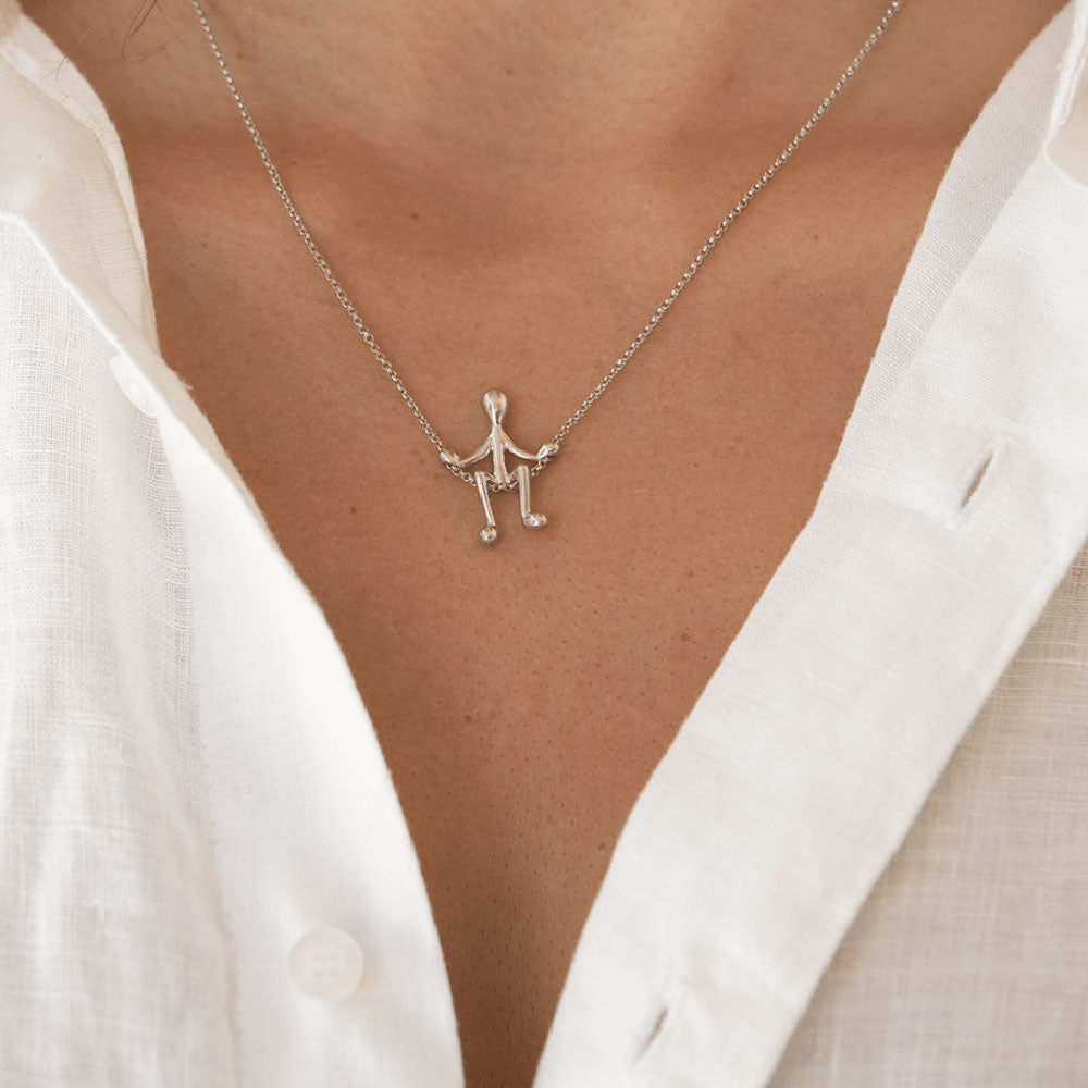 Pensieri Felici - Collana E Omino In Argento 926