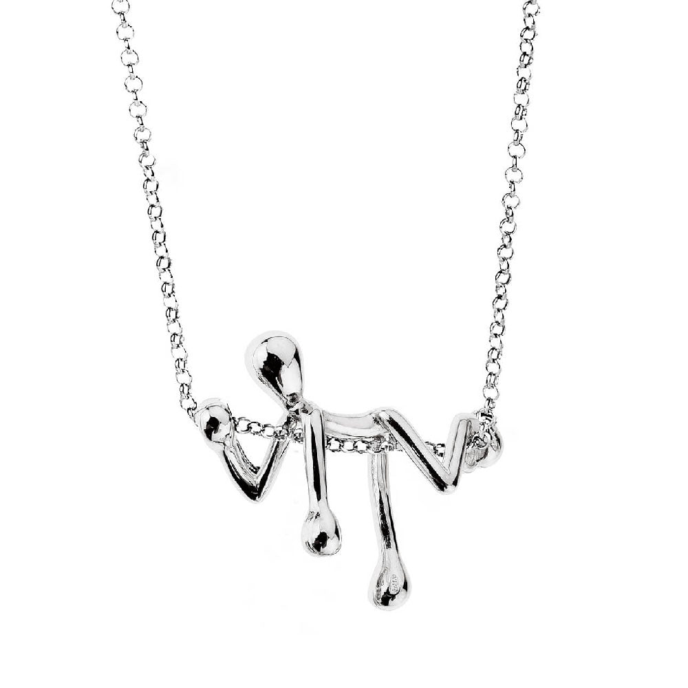 PENSIERI FELICI - COLLANA E OMINO IN ARGENTO 925
