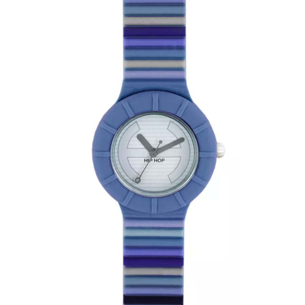 Hip Hop - Orologio Da Donna In Silicone Stampato Millerighe - Blue