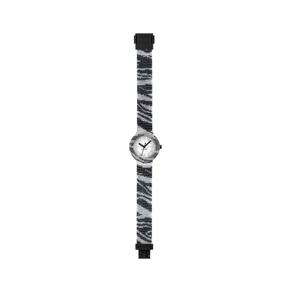 Hip ­Hop - Orologio Unisex In Silicone Rivestito In Tessuto Animalier