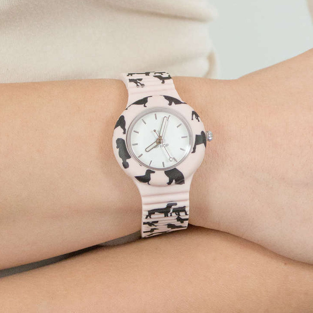 Hip­ Hop - Orologio Da Donna In Silicone Stampato Animals Addicted - Dogs