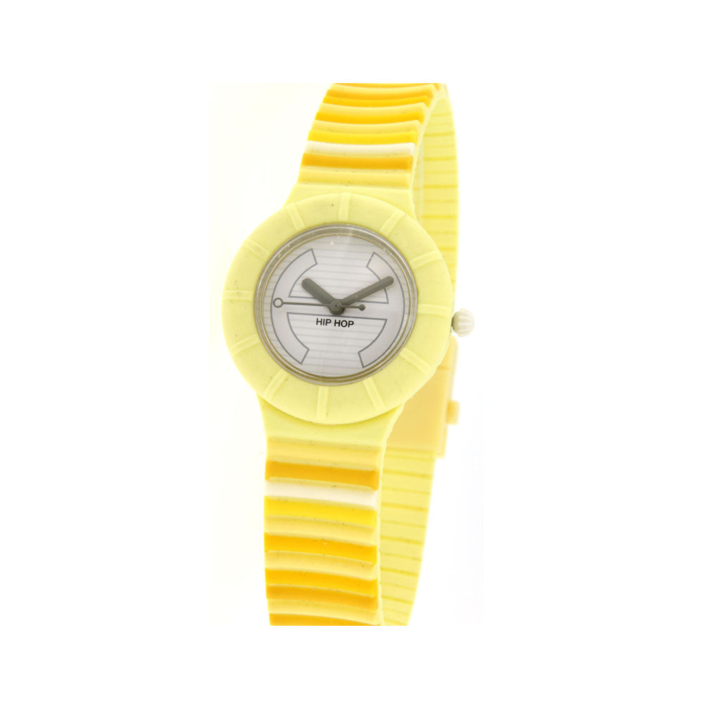 Hip­ Hop - Orologio Da Donna In Silicone Stampato Millerighe - Yellow