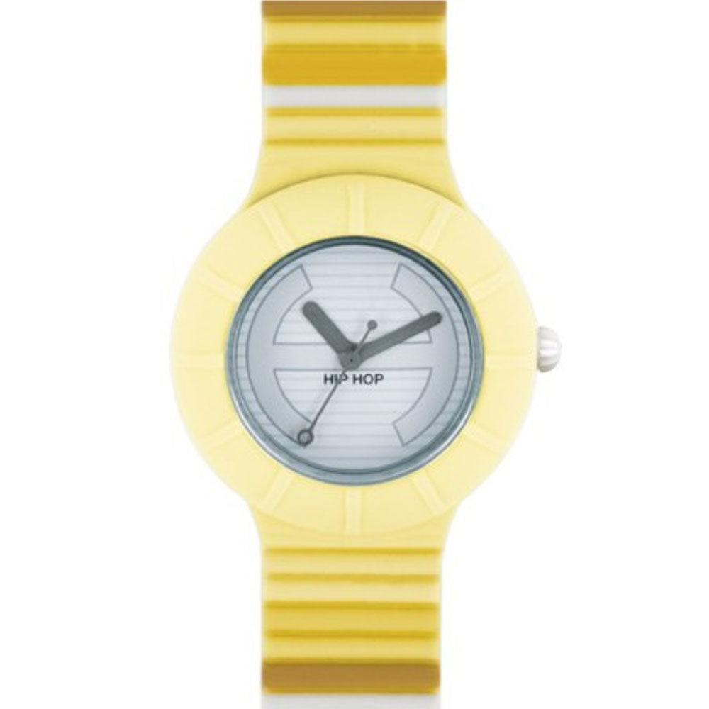 Hip­ Hop - Orologio Da Donna In Silicone Stampato Millerighe - Yellow