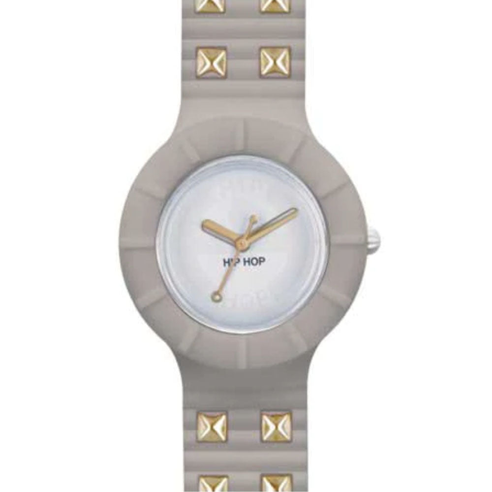 Hip ­Hop - Orologio Da Donna In Silicone Stampato Borchie Rock - Grey