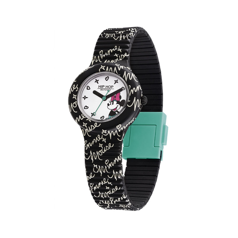 Hip ­Hop - Orologio Da Donna In Silicone Stampato Mickey &amp;Friends Minni Writings - Graffiti