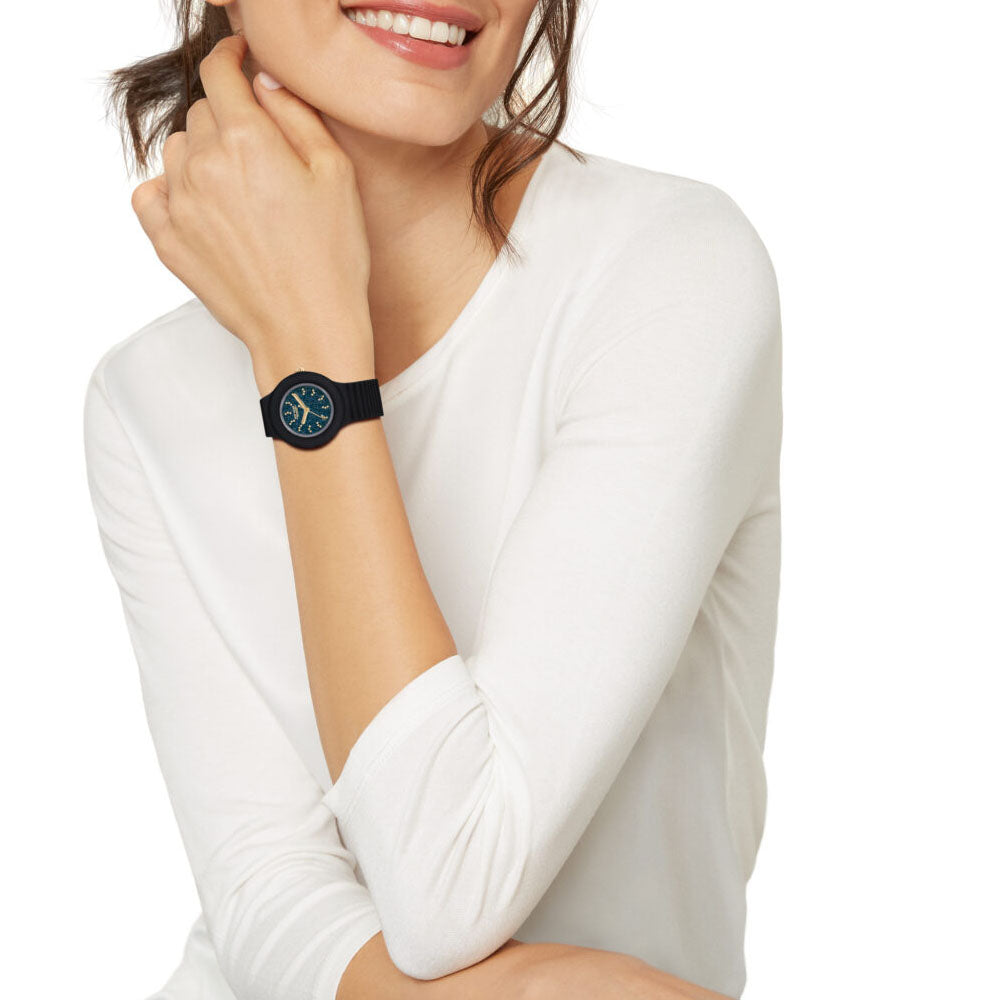 Hip ­Hop - Orologio Da Donna In Silicone Stampato Fly To The Stars - Black