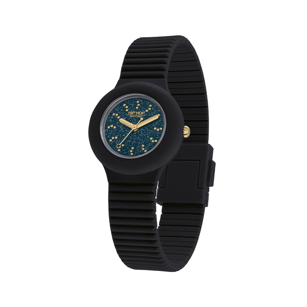 Hip ­Hop - Orologio Da Donna In Silicone Stampato Fly To The Stars - Black