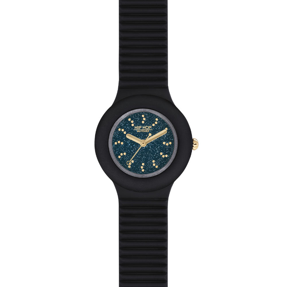 Hip ­Hop - Orologio Da Donna In Silicone Stampato Fly To The Stars - Black