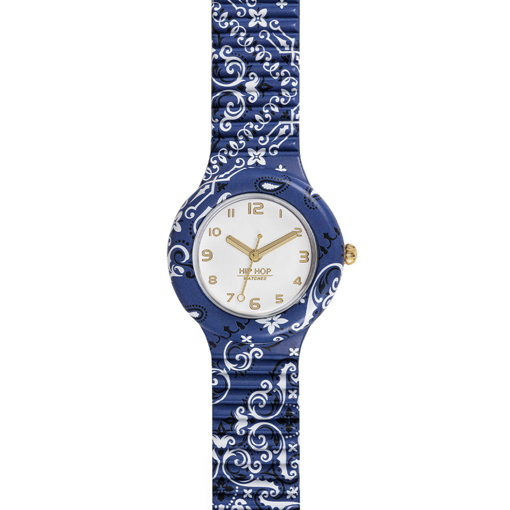 Hip­ Hop - Orologio Da Donna In Silicone Stampato Bandana - Ocean Blue
