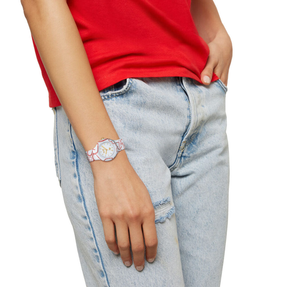 Hip­ Hop - Orologio Da Donna In Silicone Stampato Sweet Heart - Sketch