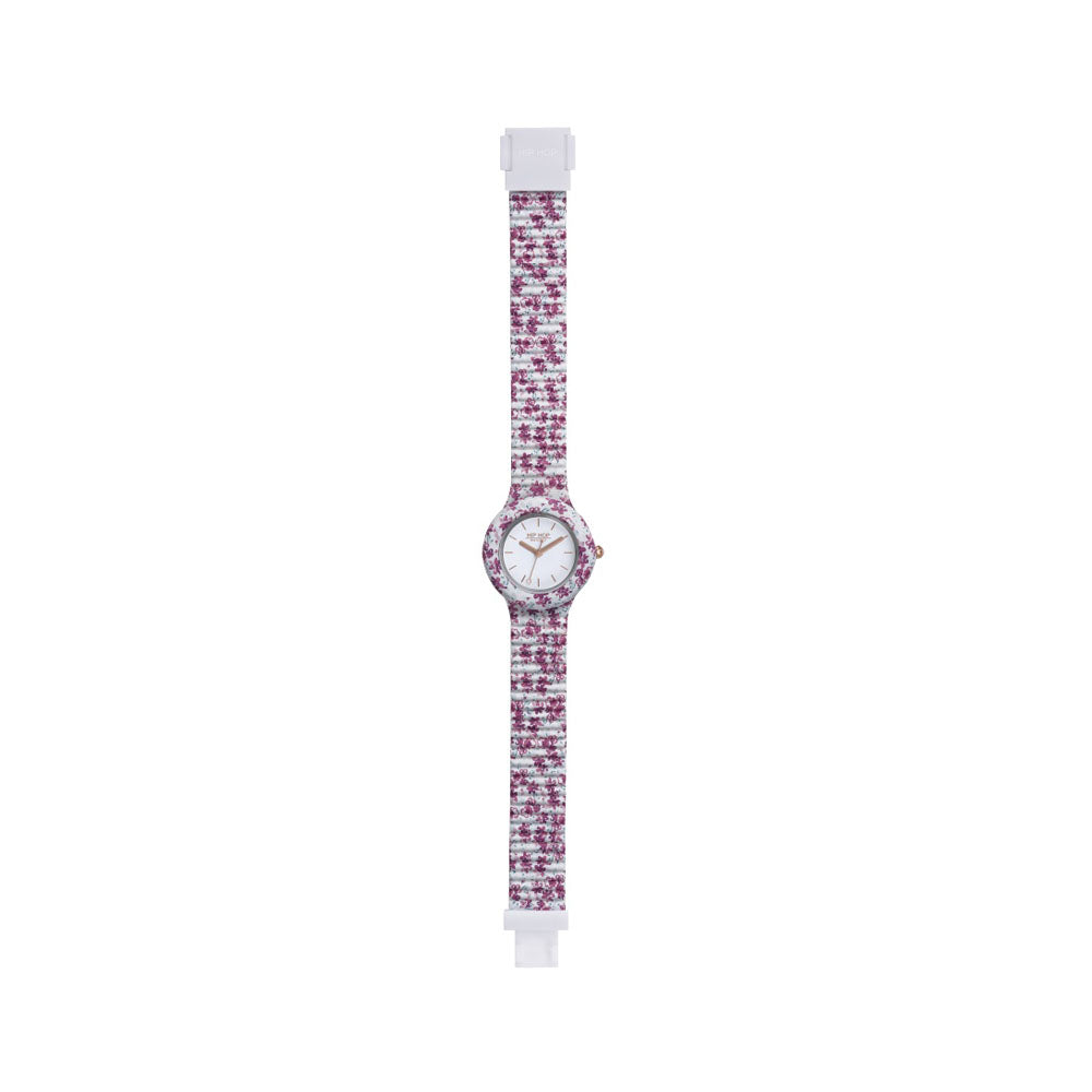 Hip­ Hop - Orologio Da Donna In Silicone Stampato Spring Fever - Pink Flower
