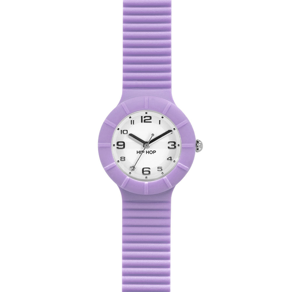 Hip ­Hop - Orologio Da Donna In Silicone Stampato Numbers Collection - Sheer Lilac