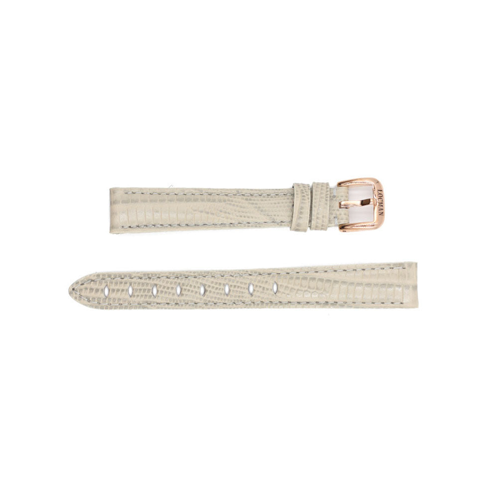 Locman - Cinturino In Pelle Grigio Fibbia Rose Gold Per Orologio Amo