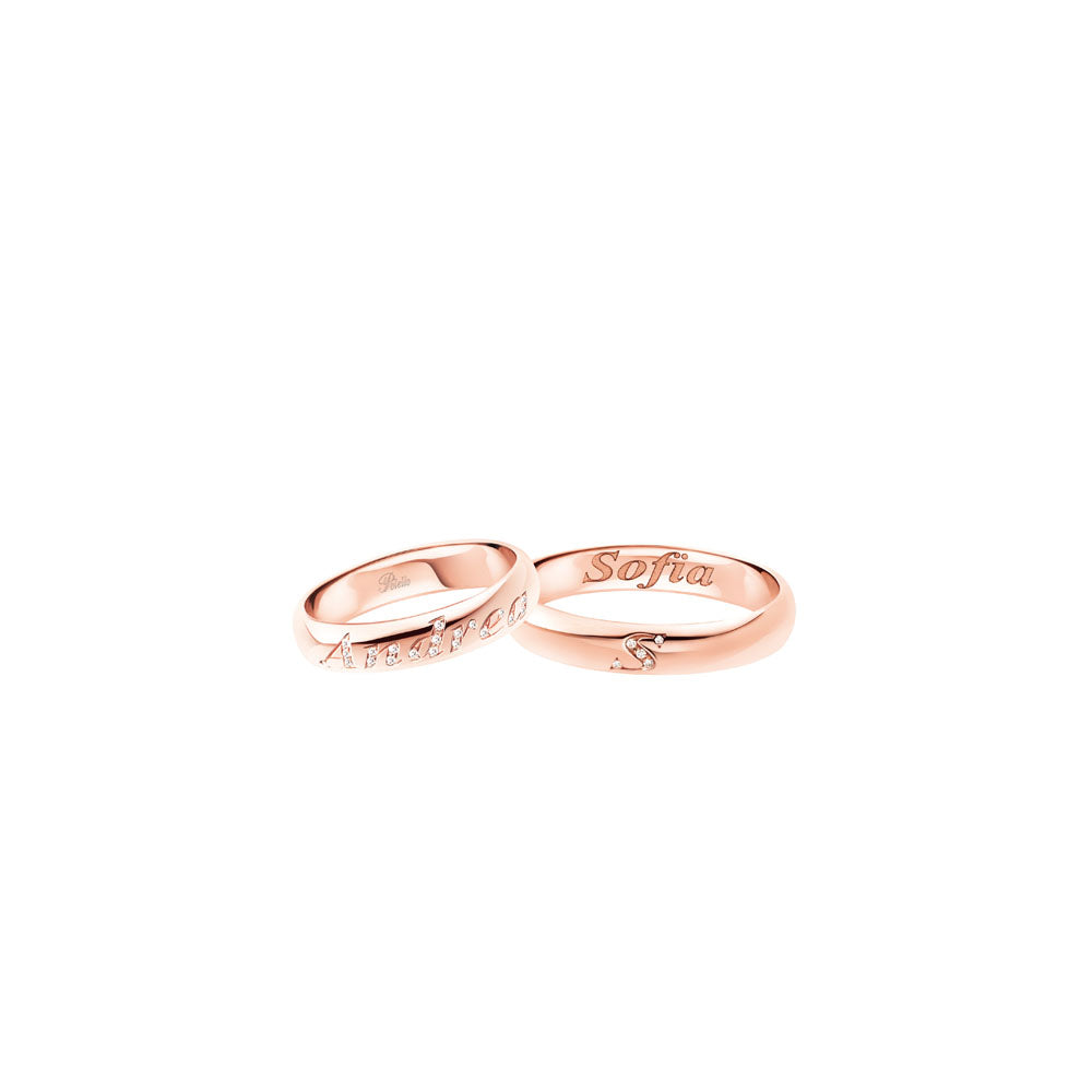 POLELLO - ANELLO ORO ROSA E DIAMANTI (NOME: ANDREA)