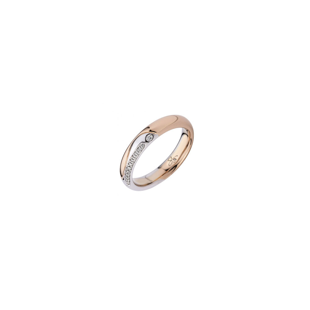 POLELLO - FEDE BICOLOR IN ORO BIANCO E ORO ROSA 18KT CON DIAMANTI